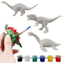 kit 4 Dinossauros Para Pintar e colorir Brinquedo com tintas