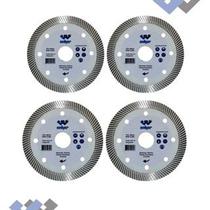 Kit 4 Disco Corte Porcelanato Diamantado Turbo 110mm 4.3/8