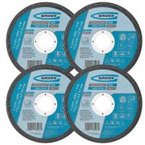 Kit 4 disco de corte inox e metal 115x1.0x22,23 gross
