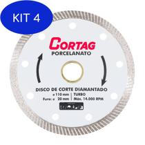 Kit 4 Disco diamantado para porcelanato 110 mm Cortag