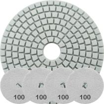 Kit 4 Disco Lixa Polimento úmido Mármore 10 Cm Grão 100 Kit 4 Disco Lixa Polimento úmido Mármore 10 Cm Grão 100