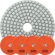 Kit 4 Disco Lixa Polimento úmido Mármore 10 Cm Grão 300