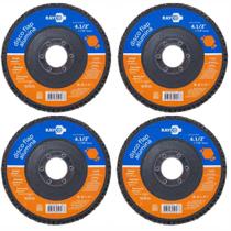 Kit 4 Discos Flap 115mm 4-1/2pol G60 Rayco Profisional