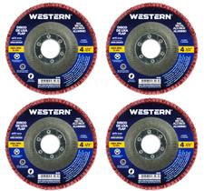 Kit 4 Discos Flap De Lixa 4.1/2 Grão Grosso 115mm Lixadeira