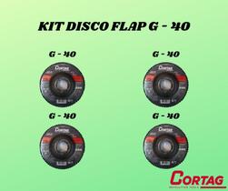 Kit 4 discos flap g - 40 cortag