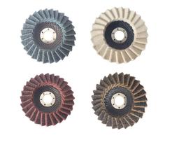 Kit 4 discos flap manta abrasiva + feltro lã 115mm polimento