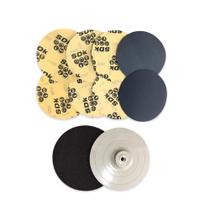Kit 4 Discos Lixas 7" grãos 220/400/600/800 + Suporte Rígido