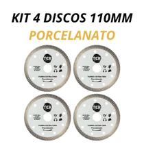 Kit 4 Discos Para Makita De Corte Diamantado Porcelanato 110mmx20mm Turbo Extra Fino