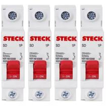 Kit 4 Disjuntor Mono 16a Steck Curva C 3ka Sdd61c10 Kit 4 Disjuntor Mono 16a Steck Curva C 3ka Sdd61c10