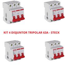 Kit 4 disjuntor tripolar 63a - steck Kit 4 disjuntor tripolar 63a - steck