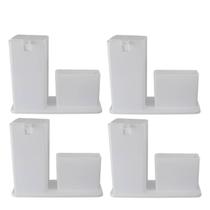 Kit 4 Dispenser C/Porta Esponja Plus Sabão Liquido Branco Kit 4 Dispenser C/Porta Esponja Plus Sabão Liquido Branco