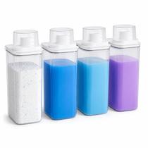 Kit 4 Dispenser Hermético 2,3L Dosador Lavanderia Branco Kit 4 Dispenser Hermético 2,3L Dosador Lavanderia Branco