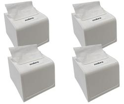 Kit 4 Dispenser Porta Guardanapo Interfolhado Branco Nobre