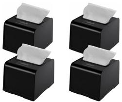 Kit 4 Dispenser Porta Guardanapo Interfolhado Preto Nobre