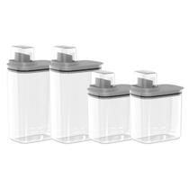 Kit 4 Dispensers para Lavanderia 1,5 L e 2,3 L Organizadores de Sabão/Amaciante Flow Ou