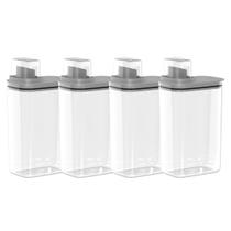 Kit 4 Dispensers para Lavanderia 2,3 Litros Organizadores de Sabão/Amaciante Flow Ou