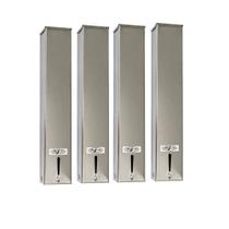 Kit 4 Dispensers Quadrado 200ml Inox Kit 4 Dispensers Quadrado 200ml Inox