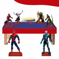 Kit 4 Displays de Mesa 20cm + 2 Totens de Chão 45cm MDF 3mm - Homem Aranha