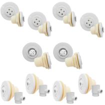Kit 4 Dispositivos Anti Turbilhao + 2 Dispositivos Quebra Onda + 4 Dispositivos Hidromassagem para Piscina de Fibra Netuno