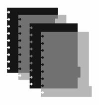 Kit 4 Divisorias Caderno de Discos Media 9 Furos Basica