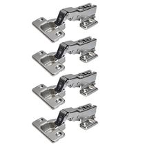 Kit 4 Dobradiça 35Mm Curva Pistão Amortecedor Calço Slide On