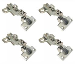 Kit 4 Dobradiça Pressão Caneco Armário Curva Metal 26mm.