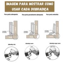 Kit 4 Dobradiça Reta 35mm c/ Amortecedor Porta De Madeira 35mm 2 pacotes
