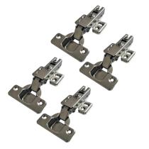 Kit 4 Dobradiças 35Mm Retas Para Moveis Pistão Amortecedor