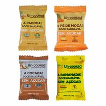 Kit 4 Doces Uncooked: Paçoca, Pé de Moça, Cocada, Bananada
