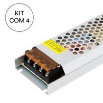 Kit 4 Driver Slim 20A Bivolt Saída 12V 200W IP20 Gaya