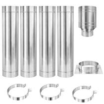 Kit 4 Duto 5 + Canhão + Adapt. Abraçadeira Chaminé Aço I