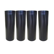 Kit 4 Duto 8 Preto 60cm Chaminé Churrasqueira Resistente