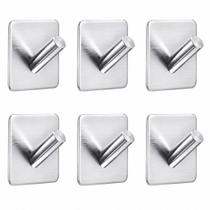 Kit 4 e 6 Ganchos Aço Inox Cabide De Parede Adesivo 3m Autocolante Decoração Kit 4 e 6 Ganchos Aço Inox Cabide De Parede Adesivo 3m Autocolante Decoração