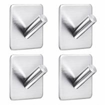 Kit 4 e 6 Ganchos Adesivo de Parede Inox Pendurar Toalhas Roupas Cabide de Banheiro Multiuso Cor Cin Kit 4 e 6 Ganchos Adesivo de Parede Inox Pendurar Toalhas Roupas Cabide de Banheiro Multiuso Cor Cin