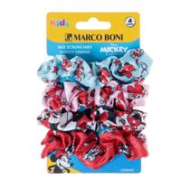Kit 4 Elástico Cabelo Mix Scrunchie Disney Minnie Marco Boni