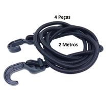Kit 4 Elastico Corda Aranha Ponta Gancho Plastico 2 Metros