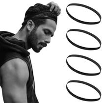 Kit 4 Elástico Tiara Para Cabelo Unissex Prendedor Exclusivo ciclista Exercício Funcional academia ginastica