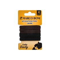 Kit 4 Elásticos De Cabelo Sem Metal Linha Daily Marco Boni Cor:Marrom e Preto Kit 4 Elásticos De Cabelo Sem Metal Linha Daily Marco Boni Cor:Marrom e Preto