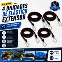 Kit 4 ElásticosExtensores com Gancho Reforçado Idea para Fixação de Bagagens e Cargas