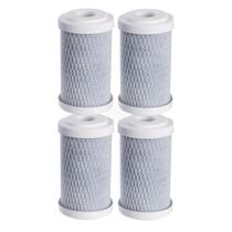 Kit 4 Elemento Carbon Block 5X2.1/2 5 Micras Carvão Ativado