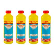 Kit 4 Elevador de pH Líquido Genco pH+ 1 Litro Piscinas