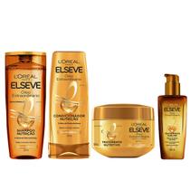 Kit 4 elseve shampoo + cond + máscara + óleo extraordinário