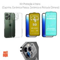 Kit 4 EM 1: Capa + Película de Cerâmica + Película Câmera + Película Fosca Para Iphone 14 Pro Max