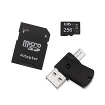 Kit 4 Em 1 Cartão De Memória 256gb Ultra + Adaptador Usb-c/sd