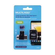 Kit 4 em 1 Cartão De Memória Ultra High Speed-I + Adaptador USB Dual Drive + Adaptador SD 16GB até 80 Mb/S De Velocidade Multilaser - MC150 Kit 4 em 1 Cartão De Memória Ultra High Speed-I + Adaptador USB Dual Drive + Adaptador SD 16GB até 80 Mb/S De Velocidade Multilaser - MC150