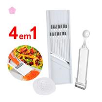 Kit 4 Em 1 Descascador Boleador Mandoline Cortador Legumes