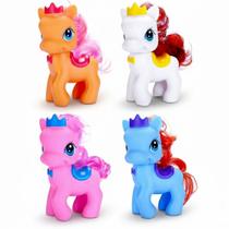 Kit 4 em 1 Little Pônei na Caixinha Laranja Branca Rosa Azul