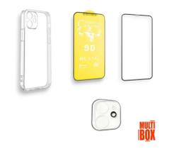 Kit 4 em 1: Película da Câmera, Película 3D de Vidro, Película Cerâmica Fosca E Capinha P/ Iphone 12