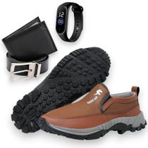 Kit 4 em 1 Sapatilha Slip On Tenis Masculino Casual Moderno de Trilha Adventure Super Leve e Elastic