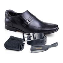 Kit 4 em 1 Sapato Social Masculino Rafarillo Senna Em Couro Kit 4 em 1 Sapato Social Masculino Rafarillo Senna Em Couro
